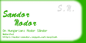 sandor modor business card