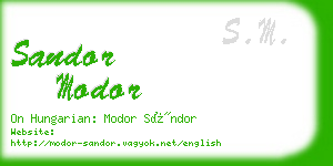 sandor modor business card